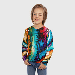Лонгслив детский Разноцветный узор, цвет: 3D-принт — фото 2