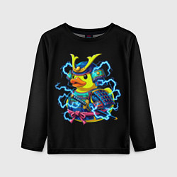 Лонгслив детский Электрическая уточка самурай, цвет: 3D-принт