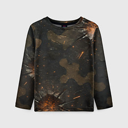 Лонгслив детский Камуфляж со следами от пуль, цвет: 3D-принт