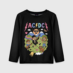 Лонгслив детский ACDC, мультяшный стиль, цвет: 3D-принт