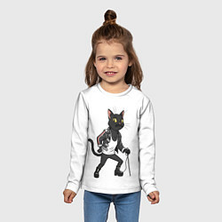 Лонгслив детский Кот - Фредди Меркьюри, цвет: 3D-принт — фото 2