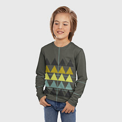 Лонгслив детский Абстрактный лес, геометрический с однотоном, цвет: 3D-принт — фото 2