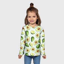 Лонгслив детский Авокадо - паттерн, цвет: 3D-принт — фото 2