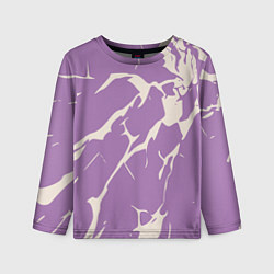 Лонгслив детский Разломы на лиловом, цвет: 3D-принт