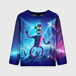 Лонгслив детский Bender on neon planet - ai art fantasy, цвет: 3D-принт