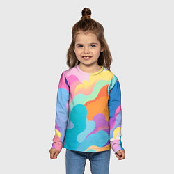 Лонгслив детский Разноцветные красивые облака, цвет: 3D-принт — фото 2