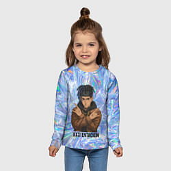 Лонгслив детский XXXTentacion - скрещенные руки, цвет: 3D-принт — фото 2