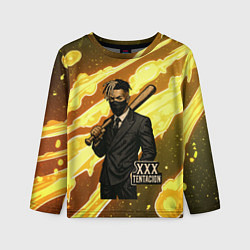 Лонгслив детский XXXTentacion в пиджаке с битой, цвет: 3D-принт