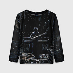 Лонгслив детский Линейный силуэт музыканта, цвет: 3D-принт