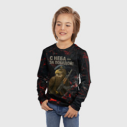 Лонгслив детский Орел ВДВ с неба за победой, цвет: 3D-принт — фото 2