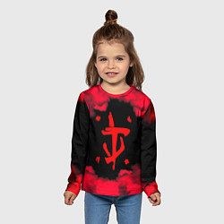 Лонгслив детский Doom огненные краски, цвет: 3D-принт — фото 2