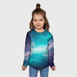 Лонгслив детский Галактическое сияние небес, цвет: 3D-принт — фото 2
