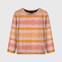 Лонгслив детский Полосы зигзагообразные оранжево-розовые, цвет: 3D-принт