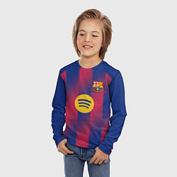Лонгслив детский Барселона домашняя форма 2025 2026, цвет: 3D-принт — фото 2