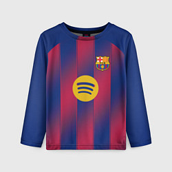 Детский лонгслив Барселона домашняя форма 2025 2026