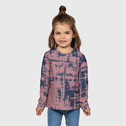 Лонгслив детский Текстура с потертостями сине-розовая, цвет: 3D-принт — фото 2