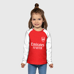 Лонгслив детский Анри домашняя форма Арсенал 2025 2026, цвет: 3D-принт — фото 2
