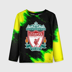 Лонгслив детский Ливерпуль кислотные краски, цвет: 3D-принт
