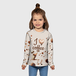 Лонгслив детский Пятна кофе часть дизайна - можно проливать, цвет: 3D-принт — фото 2