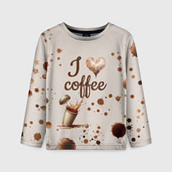 Лонгслив детский Пятна кофе часть дизайна - можно проливать, цвет: 3D-принт