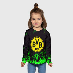 Лонгслив детский Borussia зелёный огонь, цвет: 3D-принт — фото 2