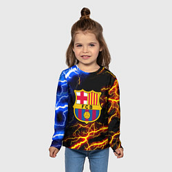 Лонгслив детский Барселона неоновый шторм, цвет: 3D-принт — фото 2