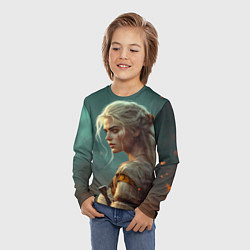 Лонгслив детский Цири на фоне искр, цвет: 3D-принт — фото 2