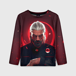 Лонгслив детский Ведьмак красные искры, цвет: 3D-принт