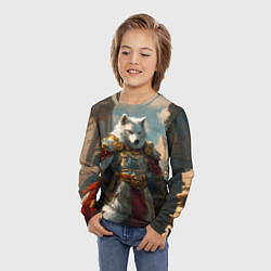 Лонгслив детский Волк в доспехах, цвет: 3D-принт — фото 2