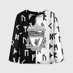Лонгслив детский Liverpool символы текстура, цвет: 3D-принт