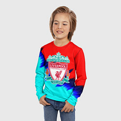 Лонгслив детский Ливерпуль краски текстура, цвет: 3D-принт — фото 2