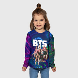 Лонгслив детский BTS фотосессия на диване, цвет: 3D-принт — фото 2