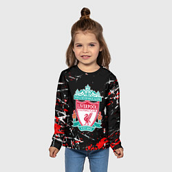 Лонгслив детский Liverpool штрихи красок, цвет: 3D-принт — фото 2
