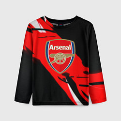 Лонгслив детский Арсенал геометрия полосы краски, цвет: 3D-принт