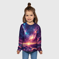 Лонгслив детский Фантастический космос вид с планеты, цвет: 3D-принт — фото 2