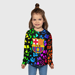 Лонгслив детский Барселона x Маршмэллоу неоновый градиент, цвет: 3D-принт — фото 2