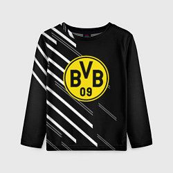 Лонгслив детский Borussia черно белые линии, цвет: 3D-принт