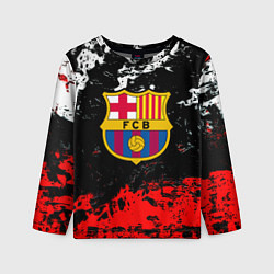 Лонгслив детский Barcelona красно белые краски, цвет: 3D-принт