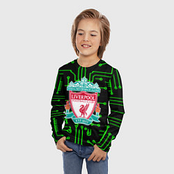 Лонгслив детский Liverpool плата текстура, цвет: 3D-принт — фото 2