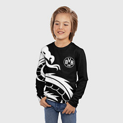 Лонгслив детский Borussia дракон белый, цвет: 3D-принт — фото 2