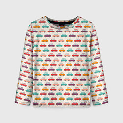 Лонгслив детский Цветные машинки паттерн, цвет: 3D-принт