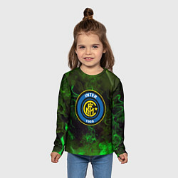 Лонгслив детский Интер кислотный огонь, цвет: 3D-принт — фото 2