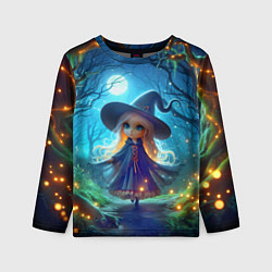 Лонгслив детский Ведьмочка-малютка в ночь на хэллоуин, цвет: 3D-принт