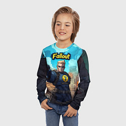 Лонгслив детский Fallout смотритель с пистолетом, цвет: 3D-принт — фото 2