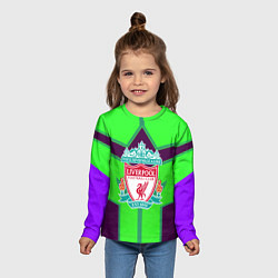 Лонгслив детский Liverpool геометрия текстура спорт, цвет: 3D-принт — фото 2