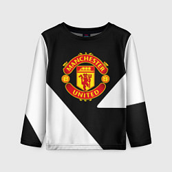 Лонгслив детский Манчестер Юнайтед полосы, цвет: 3D-принт