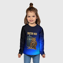 Лонгслив детский Doctor Hoo сова у телефонной будки, цвет: 3D-принт — фото 2