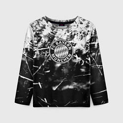 Лонгслив детский Bayern Mnchen черно белая бумага, цвет: 3D-принт