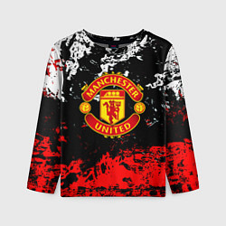 Лонгслив детский Манчестер Юнайтед краски, цвет: 3D-принт