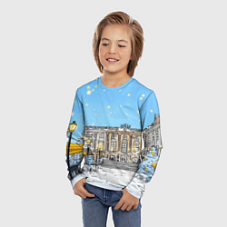 Лонгслив детский Новогодний день в Москве, цвет: 3D-принт — фото 2